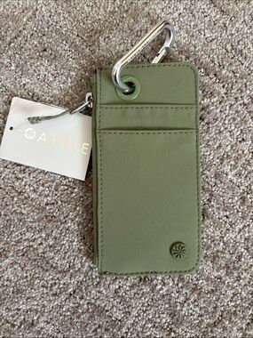Athleta Olive card Pouch with Carabiner NWT